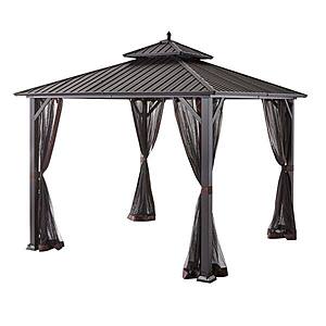 10' x 10' Hampton Bay Holden Hard Top Galvanized Steel Gazebo w/ Zippered Netting $498 + Free S&H