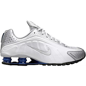 Nike Men's Shox R4 Shoes (White/Silver/Blue) $56 + Free S&H