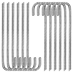12-Ct 3/8" x 12" Tingyuan J-Hook Heavy-Duty Galvanized Rebar Stakes $12 