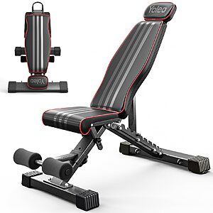 Yoleo XL Foldable Adjustable Weight Bench (827-Lb Capacity) $59.99 + Free Shipping