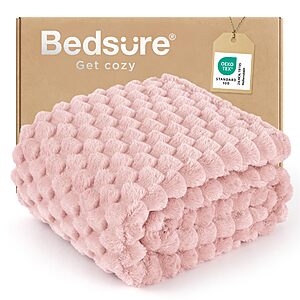 Bedsure Plush Bubble Blanket Throw (various) from $9.60 & More