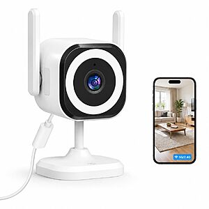 GuoanVision 2K Plug-In Indoor/Outdoor IP66 Wi-Fi Security Camera w/ Color Night Vision, 4X Zoom, 2-Way Audio & SD/Cloud Storage $9.99 + Free Shipping w/ Prime or on $35+