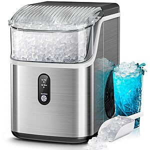 Kismile Countertop 35-lbs/Day Nugget Ice Maker (Silver) $100 + Free S&H