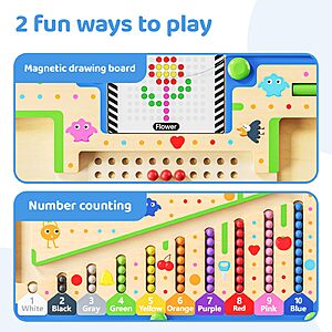 Montessori Number & Shape Puzzle Busy Board for Fine Motor Skills