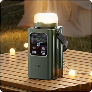 ATGIH 198.4 Wh 100W USB Power Station w/ Camping Light $65 + Free S&H