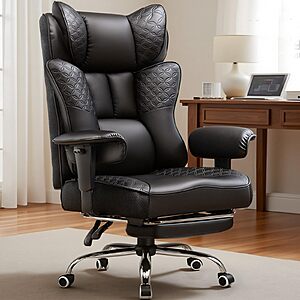 GTPLAYER Big & Tall Ergonomic Gaming/Office Chair w/ Footrest & Reclining Back $150 + Free S&H