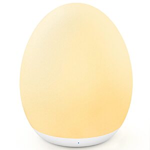 MediAcous Rechargeable LED Egg Night Light w/ 8 Color Modes, Adjustable Brightness & 1-Hour Timer $8.99 + Free Shipping w/ Prime or on $35+