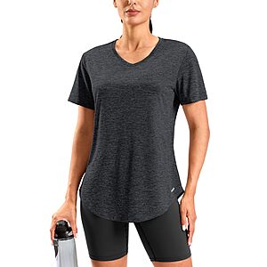 Viodia Women's UPF 50+ Quick-Dry V-Neck Workout T-Shirt (S-4XL, Various Colors) from or on