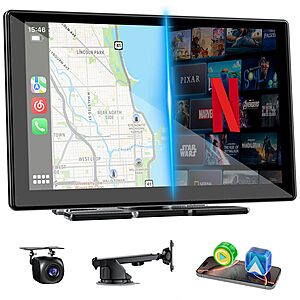 9" Accfly Wireless CarPlay / Android Auto Touch Display w/ HD Backup Camera $76 + Free S&H