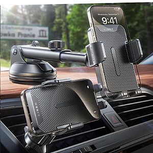 LISEN 3-in-1 Car Phone Mount w/ Extendable Arm (Dashboard, Windshield or Air Vent) $9.99 + Free Shipping w/ Prime or on $35+