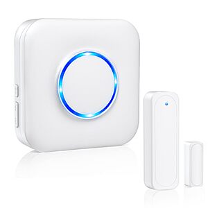Satisure Wireless Door/Window Entry Alert Chime w/ Contact Sensor (600' Range) $5