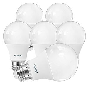 6-Ct Linkind A19 Dimmable LED Light Bulbs