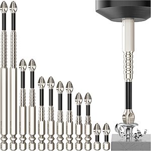 12-Piece HJKLIUT Magnetic Phillips Impact Driver Bit Set (25-150mm) $7.69 + Free Shipping w/ Prime or on $35+