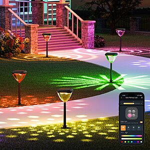 Linkind SP6 Smart Solar Pathway Light w/ App Control, USB-C & Solar Charging, Color-Changing RGBTW LEDs (Single) $14.99 + Free Shipping w/ Prime or on $35+