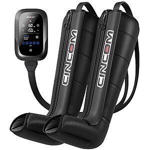 CINCOM Cordless Leg Massager Recovery System w/ 5-Zone Air Compression, LCD Control & Carry Bag (S-L) $150 + Free Shipping