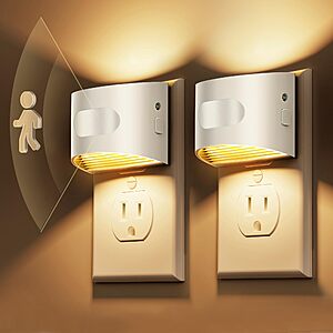 LOHAS Dimmable LED Night Lights With Motion And Dusk-To-Dawn Sensors