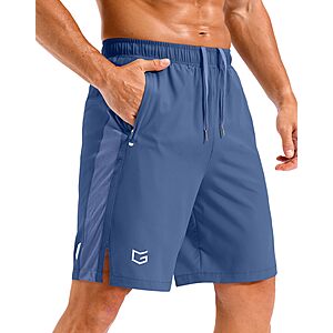 G Gradual Men's Quick-Dry Athletic Shorts W/ Zip Pockets