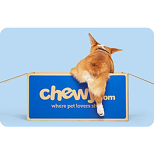 Chewy: Select Pet Product Purchase (Food, Toys & More) $30 eGC w/ $100+ + Free S&H