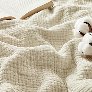 50" x 70" Bedsure 4-Layer Cotton Muslin Throw Blanket from $14.40