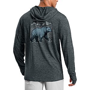 Pudolla Men's UPF 50+ Lightweight Fishing & Hiking Hoodie
