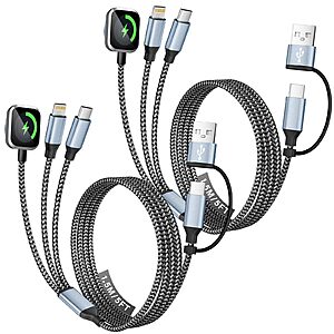 Prime Members: 2-Count 5' MPATIBY 3-in-2 Travel Essentials Charging Cables w/ Apple Watch Charger from $8.49 ($4.25 each) + Free Shipping