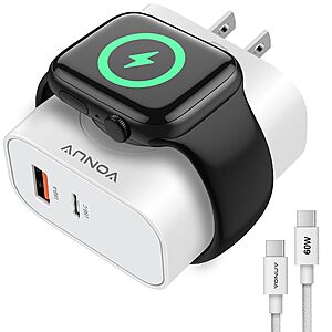 VONUV 3-In-1 Charger With Wireless Apple Watch Adapter