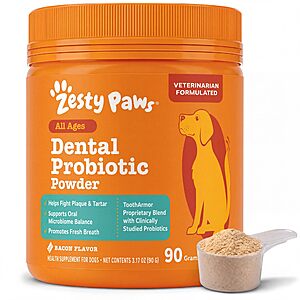3.17-Oz Zesty Paws Probiotic Dental Powder for Dogs Teeth $13.49 w/ S&S + Free Shipping w/ Prime or on $35+