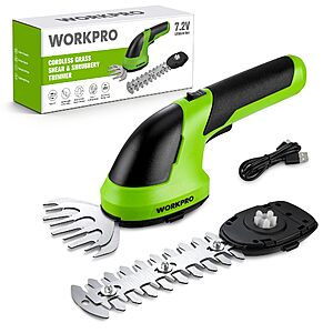 WORKPRO 2-in-1 7.2V Cordless Grass Shear & Hedge Trimmer w/ USB-C Charging $23.99 + Free Shipping w/ Prime or on $35+