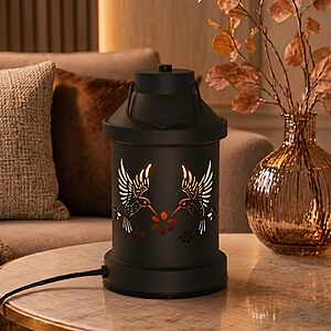 Eandisom Hummingbird Black Metal Lantern Candle Warmer Lamp w/ Timer, Dimmer & 2 Bulbs (Various) $11.99 + Free Shipping w/ Prime or on $35+