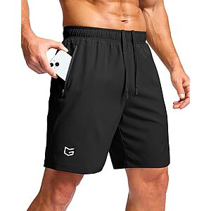 G Gradual Men's Quick Dry Athletic Shorts w/ Zipper Pockets (Various)