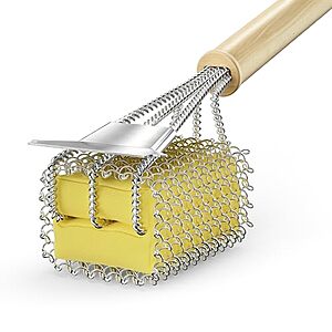 HOUSE AGAIN Bristle-Free BBQ Grill Brush & Scraper w/ 18" Heat-Resistant Handle $14.99 + Free Shipping w/ Prime or on $35+