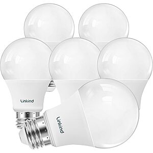 6-Pk Linkind A19 Dimmable 9W LED Light Bulbs (Warm White) $9