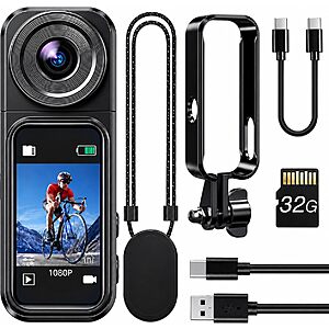 32GB BOBLOV W2 1080p Mini Body Camera w/1.47" Touchscreen & 180° Rotating Lens $28 + Free S&H