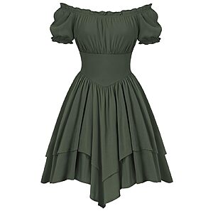 Scarlet Darkness Women’s Off-Shoulder Renaissance Pirate Costume Mini Dress $14 + Free S&H