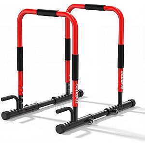 SolidFit Adjustable Dip Bar Station w/ 420-Lb Capacity (2 Colors) $30 + Free S&H