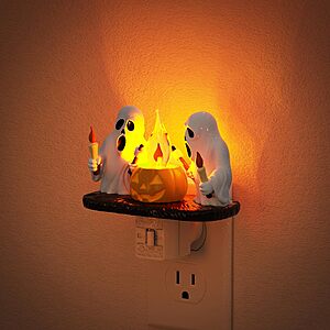 JandCase Halloween Plug-In Night Lights: Candle Ghost or Cane Ghost $11.25 & More
