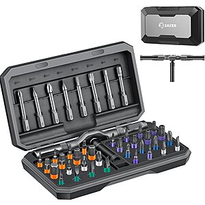 Saker 42-in-1 Magnetic Ratchet Screwdriver Set w/ T-Handle & Storage Case $20 + Free S/H