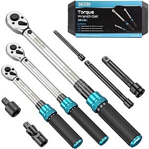 8-Pc Seesii Torque Wrench Set (1/4" 3/8" 1/2" Drive) $52 + Free S&H