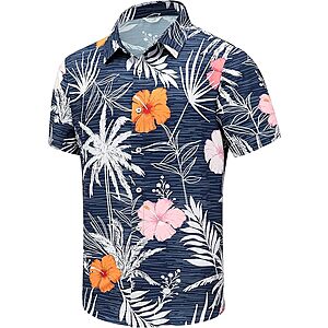 SheLucki Men's Button-Down Hawaiian Shirt (Various) from