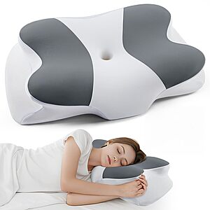 DONAMA Ergonomic Cervical Memory Foam Pillow w/ Cooling Washable Cover (Various)