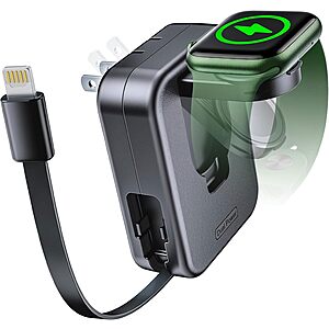 [Prime] AFLYDOG 2-in-1 Apple Watch & iPhone Wall Charger w/ Built-In Retractable Lightning Cable $9.40 + Free Shipping