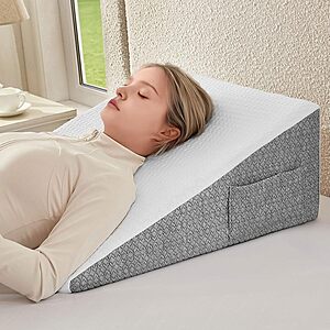 24" x 24" x 10" Nordjager Anti-Slip Memory Foam Bed Wedge Pillow (Grey & White) $20 + Free S&H