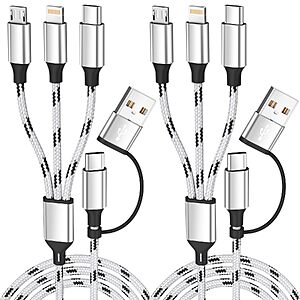 [Prime] 2-Count Firsting 5' 6-in-1 Multi Charging Cables w/ USB-A/C Input, USB-C, Lightning & Micro-USB $5.88 ($2.94 each) & More + Free Shipping