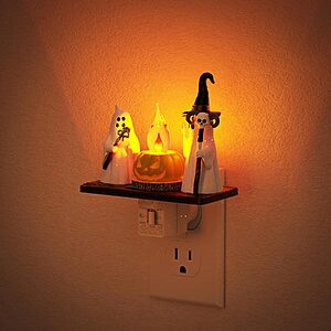 JandCase Halloween Plug-In Night Light (Ghost w/ LED Flickering Flames) $8.50 & More