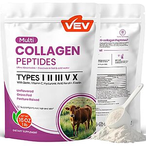 16-Oz VEV Multi Collagen Peptides Powder w/ Hyaluronic Acid, Biotin & Vitamin C $6 w/ S&S