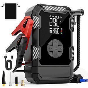 Lazyshine 4000A Portable Jump Starter & Air Compressor w/ 150PSI Tire Inflator $30 + Free S&H