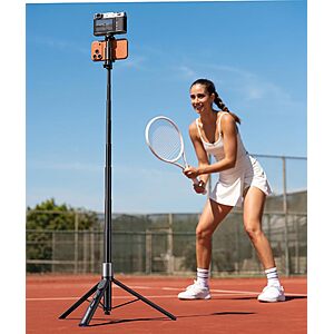 LISEN 67" Phone Tripod/Selfie Stick w/ Auto-Deploy Base & Remote