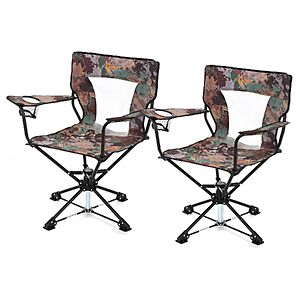2-Count ARROWHEAD OUTDOOR 360° Swivel Hunting Chairs w/ Adjustable Armrests & Carry Bags (Camouflage) $99.99 + Free Shipping