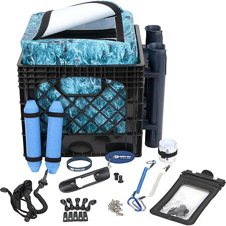 24-Piece Mossy Oak Angler's Kayak Storage Crate w/ Dry Bag, Fishing Accessories Kit, & Rod Holders (Blue) $20 + Free S&H w/ Walmart+ or on $35+