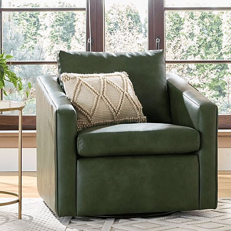 Better Homes & Gardens Steele Swivel Accent Chair (Olive Faux Leather) $167.80 + Free Shipping